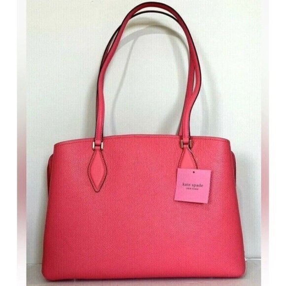 New Kate Spade Zeezee Large Work Tote Leather Peach Melba - Picture 3 of 6